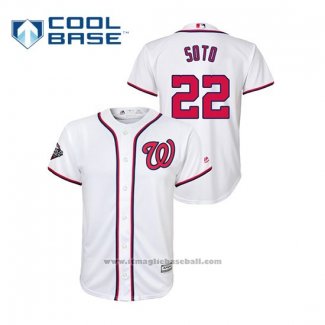 Maglia Baseball Bambino Washington Nationals Juan Soto 2019 World Series Bound Cool Base Bianco