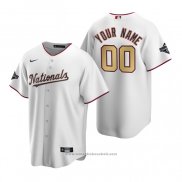 Maglia Baseball Bambino Washington Nationals Personalizzate 2020 Gold Program Replica Bianco