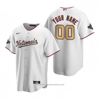 Maglia Baseball Bambino Washington Nationals Personalizzate 2020 Gold Program Replica Bianco