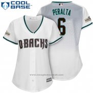 Maglia Baseball Donna Arizona Diamondbacks 2017 Postseason 6 David Peralta Bianco Cool Base