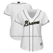 Maglia Baseball Donna Atlanta Braves Personalizzate 2018 Bianco