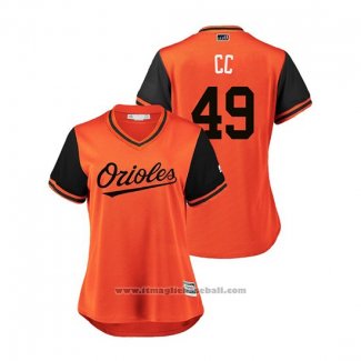 Maglia Baseball Donna Baltimore Orioles Cody Carroll 2018 LLWS Players Weekend Cc Orange