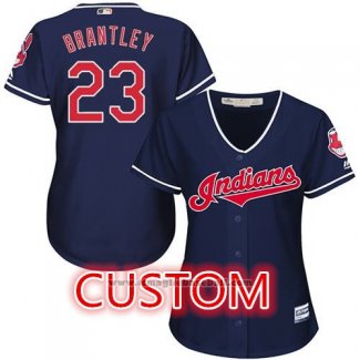 Maglia Baseball Donna Cleveland Indians Personalizzate Blu