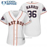 Maglia Baseball Donna Houston Astros 2017 World Series Campeones Will Harris Bianco Cool Base