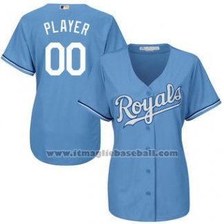 Maglia Baseball Donna Kansas City Royals Personalizzate Blu2