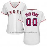 Maglia Baseball Donna Los Angeles Angels Personalizzate Bianco
