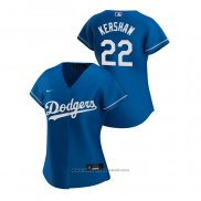 Maglia Baseball Donna Los Angeles Dodgers Clayton Kershaw 2020 Replica Alternato Blu