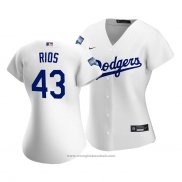 Maglia Baseball Donna Los Angeles Dodgers Edwin Rios 2020 Primera Replica Bianco