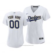 Maglia Baseball Donna Los Angeles Dodgers Personalizzate 2021 Gold Program Replica Bianco