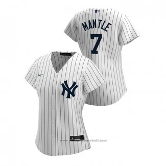 Maglia Baseball Donna New York Yankees Mickey Mantle 2020 Replica Home Bianco
