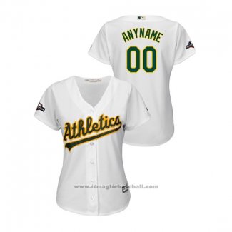 Maglia Baseball Donna Oakland Athletics Personalizzate 2019 Postseason Cool Base Bianco