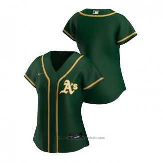 Maglia Baseball Donna Oakland Athletics Replica 2020 Alternato Verde2