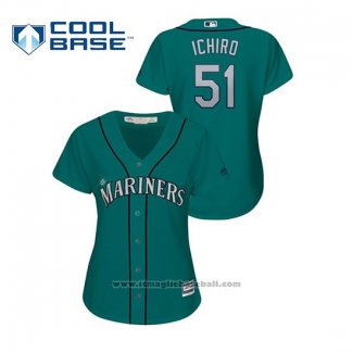 Maglia Baseball Donna Seattle Mariners Ichiro Suzuki Cool Base Verde