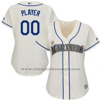 Maglia Baseball Donna Seattle Mariners Personalizzate Bianco2