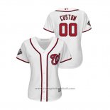 Maglia Baseball Donna Washington Nationals Personalizzate 2019 World Series Bound Cool Base Bianco