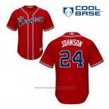 Maglia Baseball Uomo Atlanta Braves 24 Kelly Johnson Rosso Alternato Cool Base