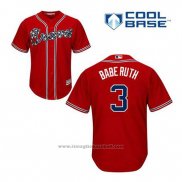 Maglia Baseball Uomo Atlanta Braves 3 Babe Ruth Rosso Alternato Cool Base