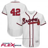 Maglia Baseball Uomo Atlanta Braves 42 Jackie Robinson Bianco Flex Base