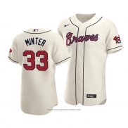 Maglia Baseball Uomo Atlanta Braves A.j. Minter Autentico Alternato Crema