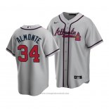 Maglia Baseball Uomo Atlanta Braves Abraham Almonte Replica Grigio