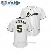 Maglia Baseball Uomo Atlanta Braves Frojodie Freeman 2018 Memorial Day Cool Base Bianco