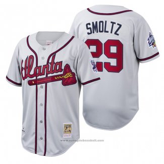 Maglia Baseball Uomo Atlanta Braves John Smoltz Cooperstown Collection Autentico Bianco