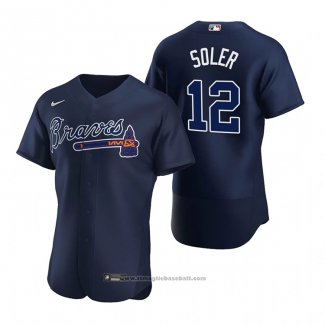 Maglia Baseball Uomo Atlanta Braves Jorge Soler Autentico Blu