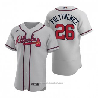 Maglia Baseball Uomo Atlanta Braves Mike Foltynewicz Autentico 2020 Road Grigio