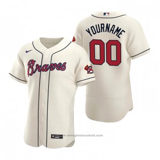 Maglia Baseball Uomo Atlanta Braves Personalizzate Autentico 2020 Alternato Crema