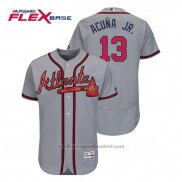 Maglia Baseball Uomo Atlanta Braves Ronald Acuna Jr. Flex Base Autentico Collezione Road 2019 Grigio