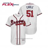 Maglia Baseball Uomo Atlanta Braves Shane Carle Flex Base Autentico Collezione Home 2019 Bianco