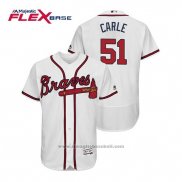 Maglia Baseball Uomo Atlanta Braves Shane Carle Flex Base Autentico Collezione Home 2019 Bianco