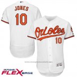 Maglia Baseball Uomo Baltimore Orioles 10 Adam Jones Bianco Flex Base Giocatore