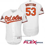 Maglia Baseball Uomo Baltimore Orioles 53 Zach Britton Bianco 2017 Flex Base