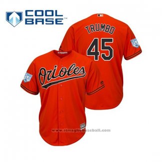 Maglia Baseball Uomo Baltimore Orioles Mark Trumbo Cool Base Allenamento Primaverile 2019 Arancione