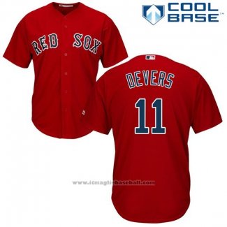 Maglia Baseball Uomo Boston Red Sox 11 Rafael Devers Alternato Cool Base Rosso