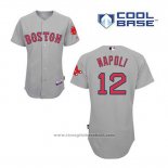 Maglia Baseball Uomo Boston Red Sox 12 Mike Napoli Grigio Cool Base