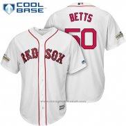 Maglia Baseball Uomo Boston Red Sox 2017 Postseason 50 Mookie Betts Bianco Cool Base