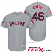 Maglia Baseball Uomo Boston Red Sox 2017 Stelle e Strisce 46 Craig Kimbrel Grigio Flex Base