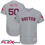 Maglia Baseball Uomo Boston Red Sox 2017 Stelle e Strisce 50 Mookie Betts Grigio Flex Base