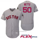 Maglia Baseball Uomo Boston Red Sox 50 Mookie Betts Grigio 2017 All Star Flex Base