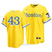 Maglia Baseball Uomo Boston Red Sox Garrett Richards 2021 City Connect Replica Or