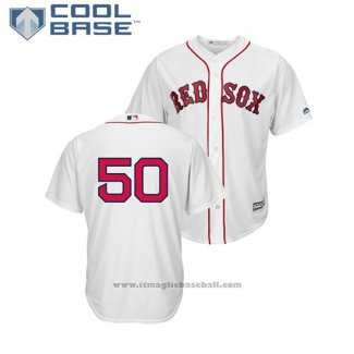 Maglia Baseball Uomo Boston Red Sox Mookie Betts Cool Base Home Replica Bianco