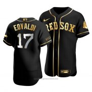 Maglia Baseball Uomo Boston Red Sox Nathan Eovaldi Golden Edition Autentico Nero