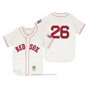 Maglia Baseball Uomo Boston Red Sox Wade Boggs 1939 Autentico Primera Crema