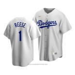Maglia Baseball Uomo Brooklyn Los Angeles Dodgers White Pee Wee Reese Cooperstown Collection Primera Bianco
