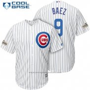 Maglia Baseball Uomo Chicago Cubs 2017 Postseason 9 Javier Baez Bianco Cool Base