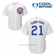 Maglia Baseball Uomo Chicago Cubs 21 Sammy Sosa Bianco Home Cool Base