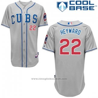 Maglia Baseball Uomo Chicago Cubs 22 Jason Heyward Autentico Collection Grigio Cool Base