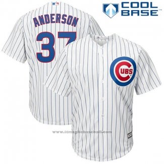 Maglia Baseball Uomo Chicago Cubs 37 Brett Anderson Bianco Cool Base